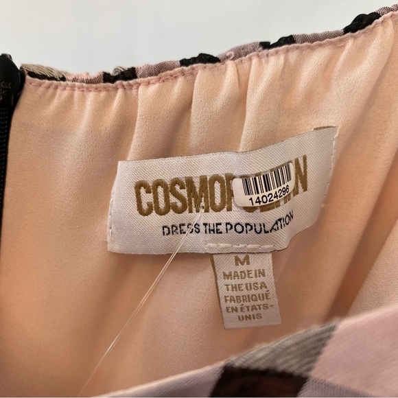 Cosmopolitan X Dress The Population NWT Estrella Dress Pink Print Size M - Picture 6 of 9